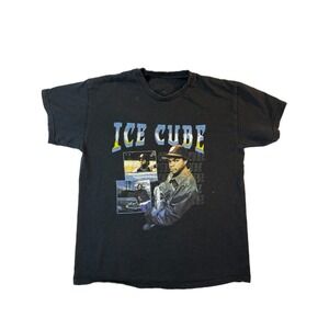 Ice Cube T-Shirt Mens Large Black Graphic Rap Hip Hop Modern Crew Neck Urban Y2K